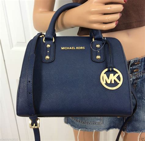 small navy michael kors purse|Michael Kors blue handbags clearance.